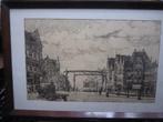 OUD MATHENESSE R.dam, z.o Pent/Houtsnede o.a BRUG, Antiek en Kunst, Kunst | Etsen en Gravures, Ophalen of Verzenden