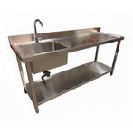 Nieuw RVS wastafel/spoeltafel 180x60x85cm, Ophalen of Verzenden, Nieuw