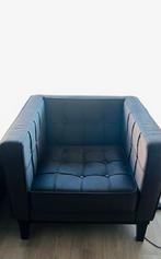 Grijs leren fauteuil, Ophalen, Zo goed als nieuw, Leer, 75 tot 100 cm