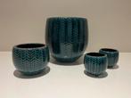 “Faja” Bloempotten set, Rond, Ophalen of Verzenden, Zo goed als nieuw, Aardewerk