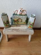 Antieke porseleine pendule met vazen.., Antiek en Kunst, Ophalen of Verzenden