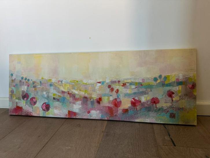 AANGEBODEN: Mooi schilderij | Jourdan | 35x100, Antiek en Kunst, Kunst | Schilderijen | Klassiek, Ophalen of Verzenden