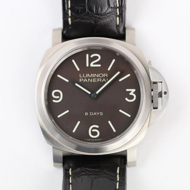 Panerai Luminor 8 Days Titanium 44 (Zeer goed/ 2018), Sieraden, Tassen en Uiterlijk, Horloges | Heren, Zo goed als nieuw, Polshorloge