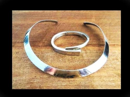 Bijzonder Elegante Design Zilveren Ketting en Armband!, Sieraden, Tassen en Uiterlijk, Antieke sieraden, Overige typen, Zilver