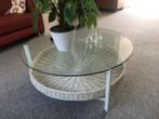 ronde rotan tafel met glasplaat, Ophalen, Gebruikt, 50 tot 100 cm, Rustiek