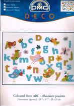 Cado dmc borduurpakket  couloured hens abc   bk 892, Ophalen of Verzenden, Nieuw, Handborduren, Borduurpakket
