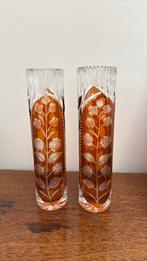 Geslepen kristallen vaasjes, 1950-1980, Antiek en Kunst, Antiek | Glas en Kristal, Ophalen of Verzenden