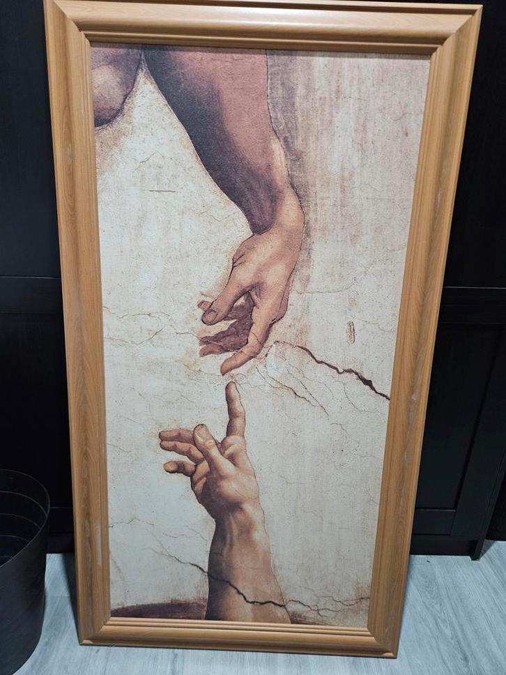 Groot Schilderij - De Schepping van Adam, Huis en Inrichting, Woonaccessoires | Schilderijen, Tekeningen en Foto's, Ophalen of Verzenden