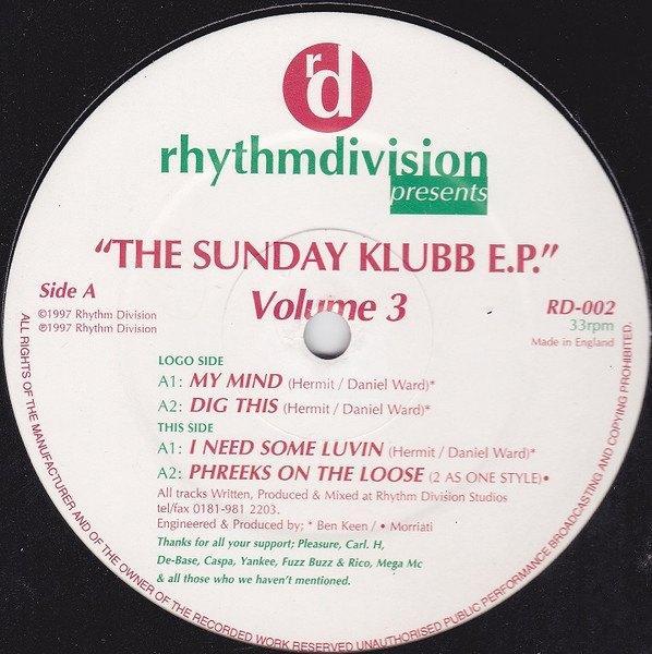 Sunday Klubb E.P. Volume 3 - Hermit / Daniel Ward - 2 As One, Cd's en Dvd's, Vinyl Singles, Zo goed als nieuw, Maxi-single, Overige genres