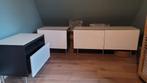 Ikea Besta kastjes - donkerbruin/wit hoogglans, Ophalen, Gebruikt, Met deur(en), 150 tot 200 cm