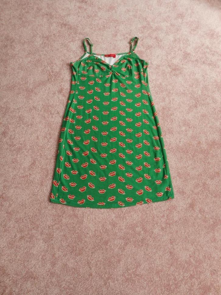 Leuke jurkje Lippen patroon Bakery Ladies maat  L 40, Kleding | Dames, Jurken, Zo goed als nieuw, Maat 38/40 (M), Groen, Knielengte