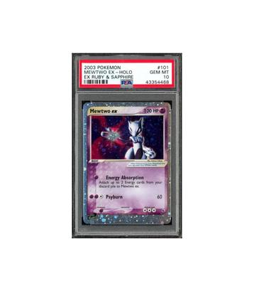 Pokemon Mewtwo ex Holo Swirl EX Ruby & Sapphire #101 PSA 10 beschikbaar voor biedingen