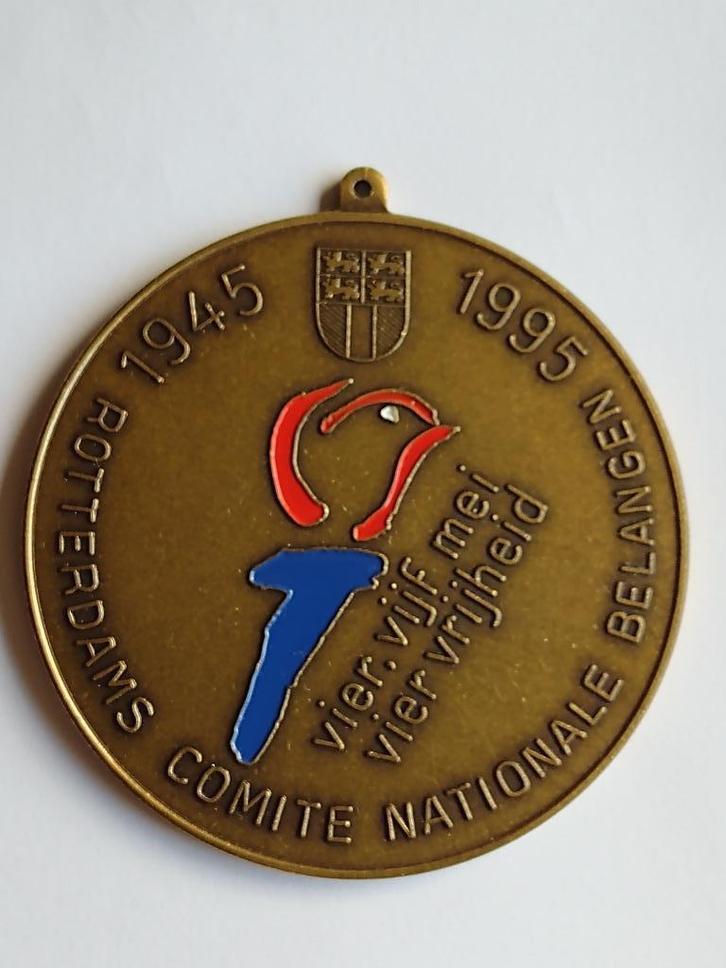 penning Rotterdams Comite Nationale Belangen 1945 - 1995, Postzegels en Munten, Penningen en Medailles, Overige materialen, Nederland