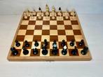 Plooibaar schaakbord maat 4 met schaakstukken maat 3, Hobby en Vrije tijd, Ophalen of Verzenden