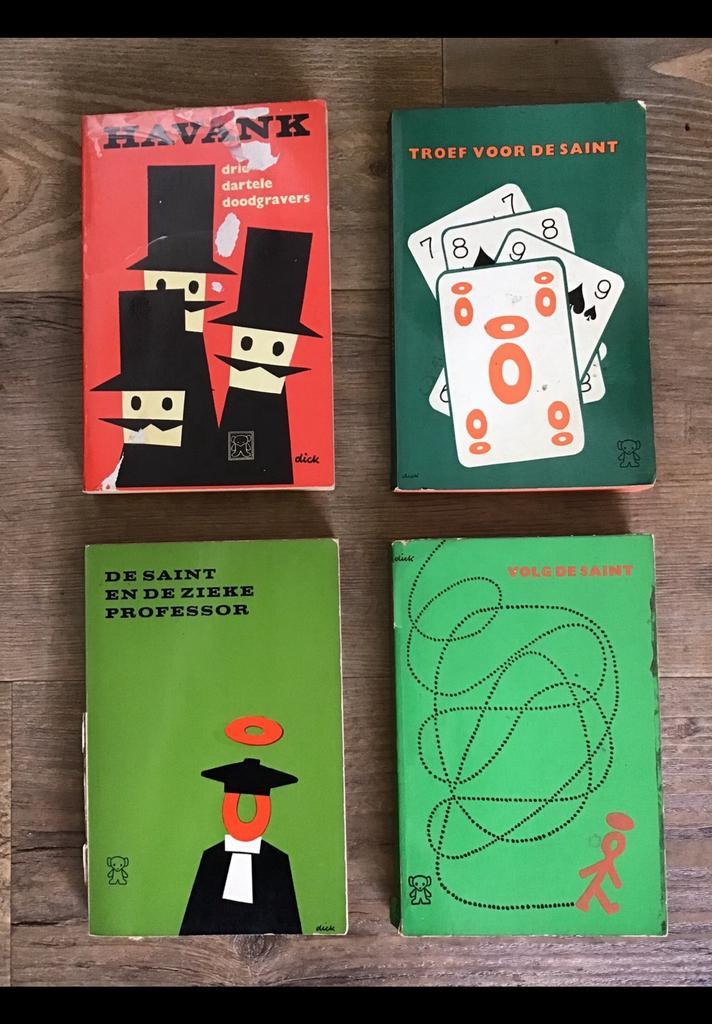 4 Oude detectives, 3 x The Saint, Lezlie Charteris & Havank., Boeken, Detectives, Zo goed als nieuw, Ophalen of Verzenden