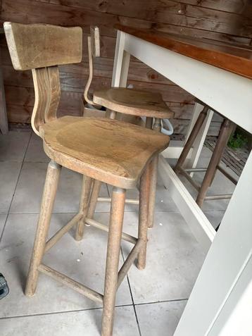 Eiken vintage barkrukken 4x beschikbaar voor biedingen