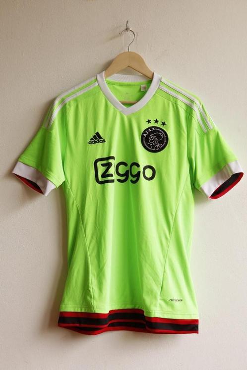 AFC Ajax Uitshirt Seizoen 2015 - 2016 Fluor Groen, Verzamelen, Sportartikelen en Voetbal, Gebruikt, Shirt, Ajax, Ophalen of Verzenden
