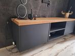 Tv meubel 160x40x40 zwart eiken, Huis en Inrichting, Ophalen, Minder dan 50 cm, Eikenhout, Zo goed als nieuw