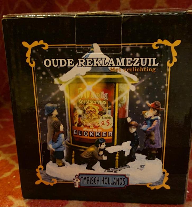 Oude Reclamezuil Typisch Hollands Kerstdorp Minidorp Lemax, Diversen, Kerst, Zo goed als nieuw, Ophalen