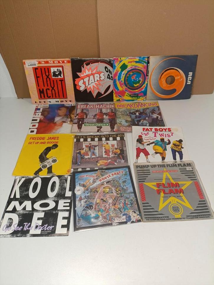 Partij 7 inch singles - Pop, Dance, Rock, Hiphop, Cd's en Dvd's, Vinyl Singles, Gebruikt, Single, Hiphop en Rap, 7 inch, Ophalen