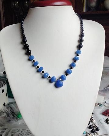 Prachtig Stralende ketting Chalcedoon Sterrensteen Zilver  beschikbaar voor biedingen