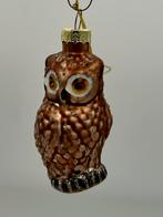 Retro kerstbal glazen uil, Diversen, Kerst, Ophalen of Verzenden, Gebruikt