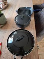 Drie pannen voor een spotprijs!, Gebruikt, Gietijzer, Pannenset, Ophalen of Verzenden