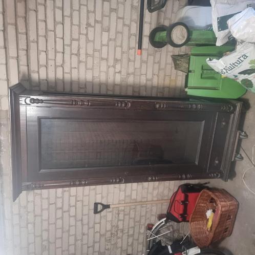 vitrinekast verlicht hout glas lade en sleutel, Antiek en Kunst, Antiek | Meubels | Kasten, Ophalen