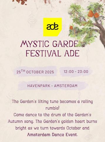 ADE Mystic Garden Festival kaartjes beschikbaar voor biedingen