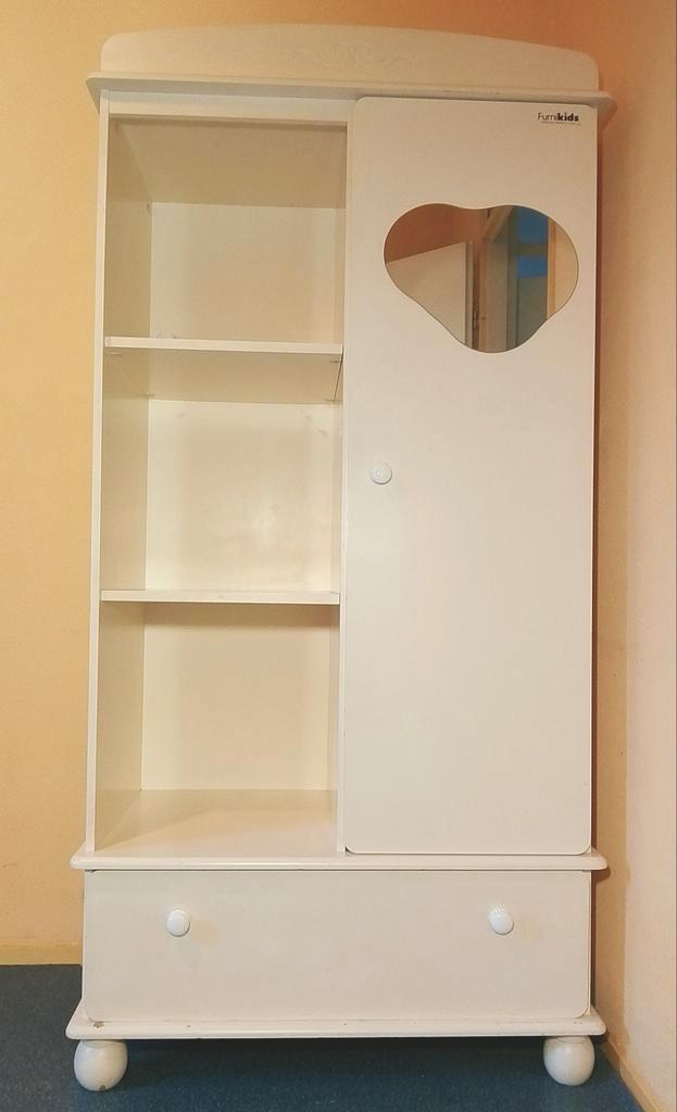 GRATIS OPHALEN Witte Kinderkledingkast, Huis en Inrichting, Kasten | Vitrinekasten, Zo goed als nieuw, 100 tot 150 cm, 50 tot 100 cm