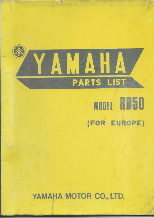 Yamaha RD50 model europe parts list (2241z), Fietsen en Brommers, Handleidingen en Instructieboekjes, Zo goed als nieuw, Verzenden