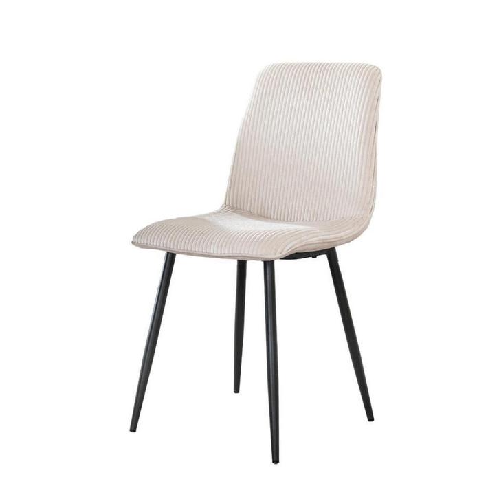 Nieuw in doos:8 Fraaai Kurt eetkamerstoel rib - gebroken wit, Huis en Inrichting, Stoelen, Nieuw, Vijf, Zes of meer stoelen, Metaal