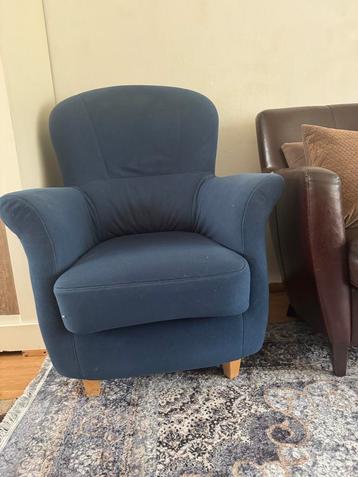 Blauwe Stoffen Fauteuil beschikbaar voor biedingen