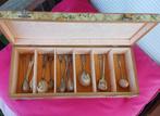 Houten vakken doosje, brocante kistje jaren '60., Ophalen of Verzenden