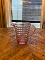 Zalmroze glazen waterkan, Ophalen of Verzenden, Zo goed als nieuw, Overige typen