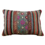 Vintage kelimkussen 40x60 blauw rood turquoise, Yazgibi, Overige kleuren, Verzenden, Nieuw