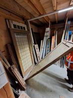 Authentieke ensuite deuren oa met glas in lood, Gebruikt, Deurkozijn, Hout, Ophalen