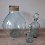 Mooie set met grote bolvaas en flessen., Huis en Inrichting, Woonaccessoires | Vazen, Ophalen, Overige kleuren, Minder dan 50 cm