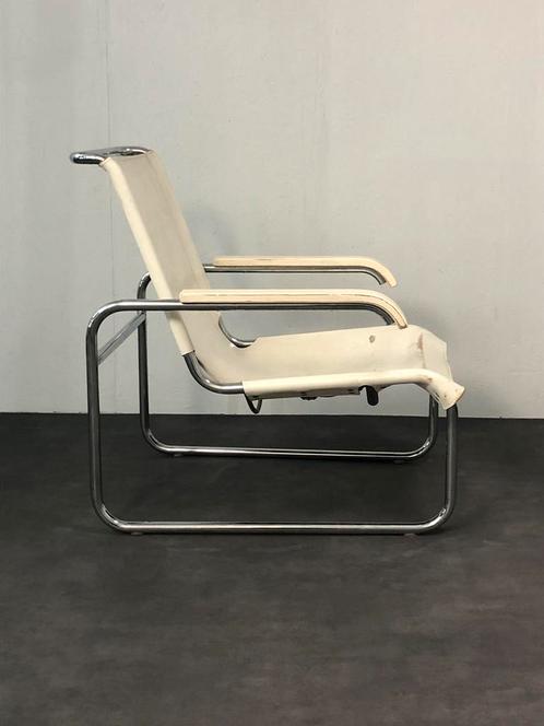 Thonet S35 fauteuil tuigleer 1e editie/Marcel Breuer, Huis en Inrichting, Fauteuils, Gebruikt, Leer, 75 tot 100 cm, Ophalen of Verzenden
