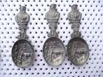 8 zwaar tinnen sierlepels van 10 cm, 3 LEERDAM, 5 TIEL, Antiek en Kunst, Antiek | Tin, Verzenden