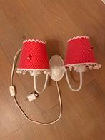 Leuke Wandlamp met Rode Kapjes, Huis en Inrichting, Lampen | Wandlampen, Ophalen, Zo goed als nieuw, Stof