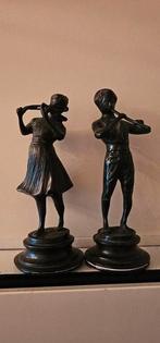 2 bronzen gesigneerde beeldjes., Antiek en Kunst, Kunst | Beelden en Houtsnijwerken, Ophalen of Verzenden