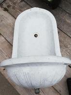 Antiek fonteintje blauw geaderd hoge rug mooie vorm, Ophalen