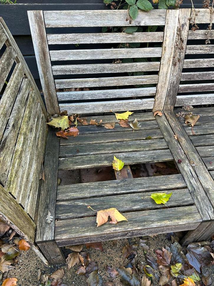 GRATIS Tuinbank - Opknapper/Haardhout, Tuin en Terras, Tuinsets en Loungesets, Gebruikt, Loungeset, Hout, 5 zitplaatsen, Bank