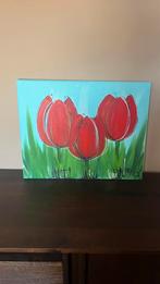 Schilderij tulpen C.M. Leushuis, Antiek en Kunst, Ophalen