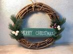 Merry Christmas kerst krans deurkrans, Huis en Inrichting, Woonaccessoires | Kransen, Ophalen of Verzenden, Gebruikt