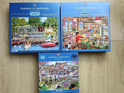 🧩3 Mooie GIBSONS Puzzels van de 1000 stukjes., Hobby en Vrije tijd, Denksport en Puzzels, Zo goed als nieuw, Legpuzzel, 500 t/m 1500 stukjes