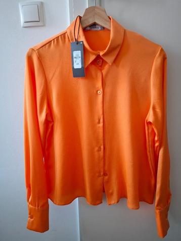 NIEUW- Oranje blouse (maat 36) met lange mouwen beschikbaar voor biedingen