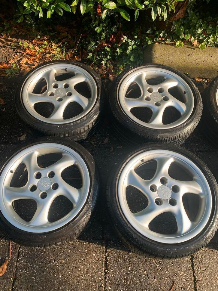 1 x set Porsche 987 en 1 x set 911 Turbo Velgen met Banden, Auto-onderdelen, Banden en Velgen, Banden en Velgen, Zomerbanden, 18 inch