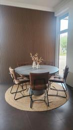 Eettafel stone 140x140 rond betonlook goossens | ronde tafel, Huis en Inrichting, Tafels | Eettafels, Rond, Ophalen of Verzenden